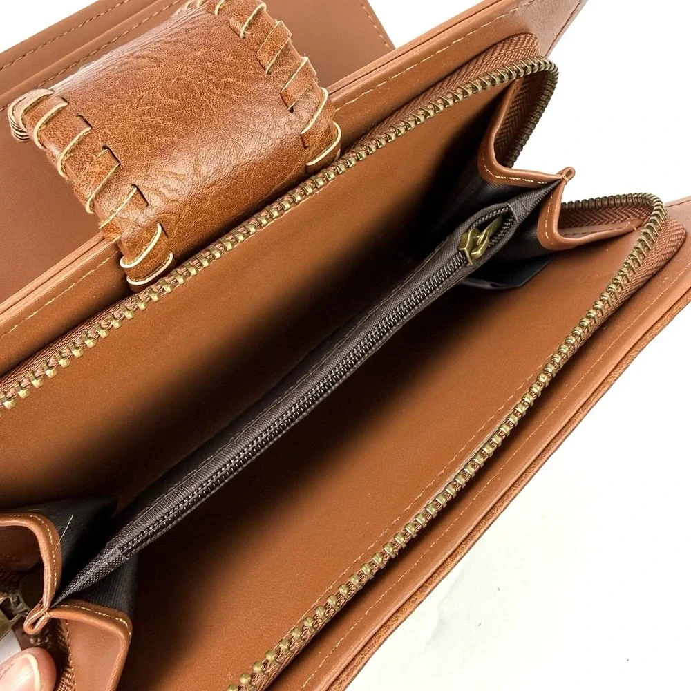 Emperia Haute Fashion Wallet Vegan PETA Approved Brown Clutch Wristlet Brand New